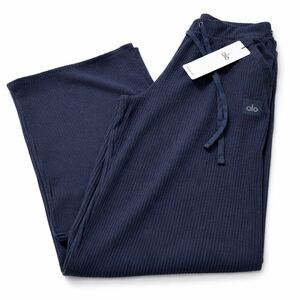 Alo Yoga Wide Leg Pants Navy High Rise Drawstring Size Small NWT